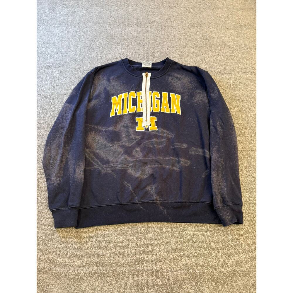 Stadium Athletics Men Large Blue Michigan‎ Pullover Crewneck Sweatshirt